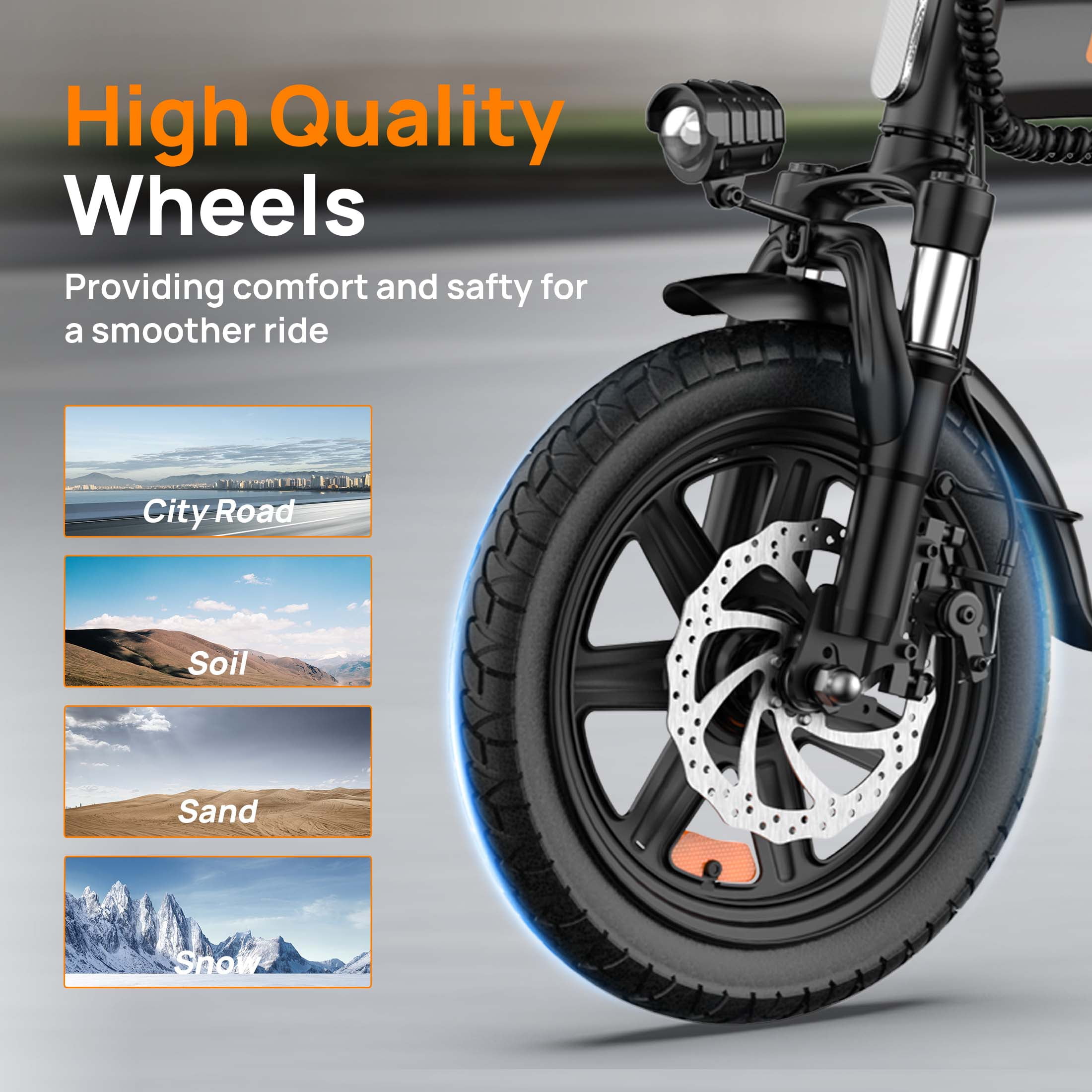 URLIFE Folding Electric Bike for Adults, 14" Portable Commuter Ebikes, 20-40 Mile Long Range, 500W Peak Motor, 20MPH,48V 7.5Ah Removable 48V Battery, UL2849 Mini Bike