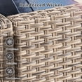 thumbnail image 5 of XIZZI 9-Piece Outdoor Patio Furniture Set, High Back Wicker Sectional with Fire Pit Table & Swivel Rocking Chairs, All-Weather Rattan Conversation Set for Patio & Garden, Diamond Blue, 5 of 10