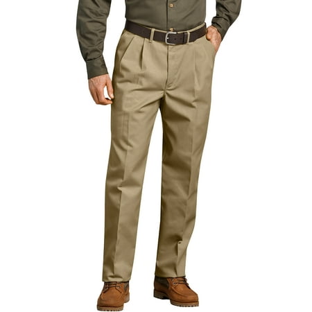 Men's Pleated Comfort-Waist Work Pants (Best Dress Khaki Pants)
