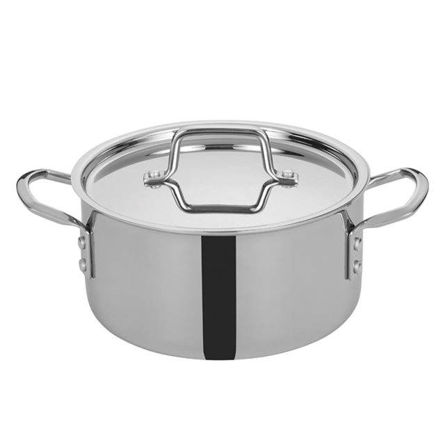 Winco TGSP-4 4 1/2 qt Marmite en Acier Inoxydable avec Couvercle - Compatible Induction