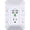 White, variant on Wall , Surge Protector,  5 Outlet Extender with 4   Ports (4.8A Total) 3-Sided 1680J Power Strip Multi Plug  Spaced for  Travel Office (3U1C)