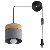 JLOWCO Plug in Pendant Light Modern Hanging Lights with Plug in Cord Bedroom Farmhouse Light Fixtures Kitchen Small Black Light Pendant Chandelier (LED Bulb Include)