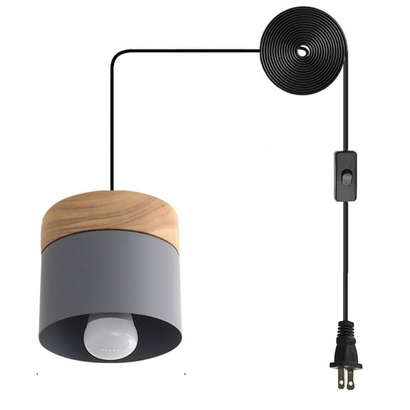 JLOWCO Plug in Pendant Light Modern Hanging Lights with Plug in Cord Bedroom Farmhouse Light Fixtures Kitchen Small Black Light Pendant Chandelier (LED Bulb Include)