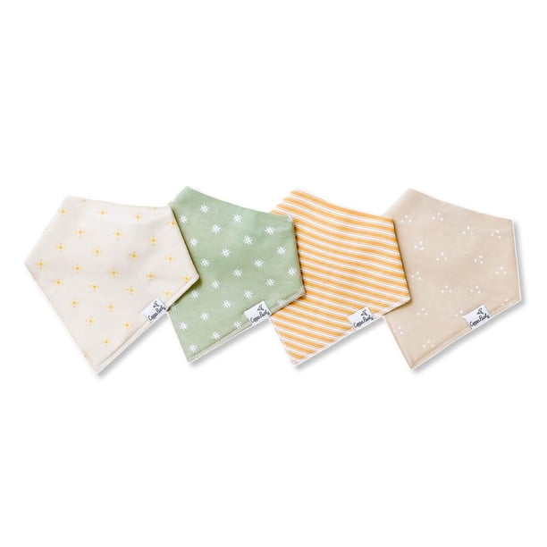 Baberos de algodón para bebés, ajustables, absorbentes, de Copper Pearl, paquete de 4