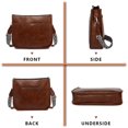 thumbnail image 5 of AUYOCO Bolso bandolera de piel vegana para mujer, bolso cruzado con correa para guitarra, bolsillos con cremallera, bolso de hombro, 5 of 5