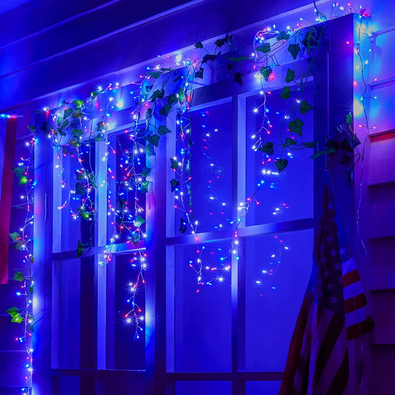 Minetom Fairy Lights Plug in, 10Feet 200 Led Cluster Lights Waterproof  Firecracker Starry String Lights for Ceiling Bedroom Wreath Window Wedding