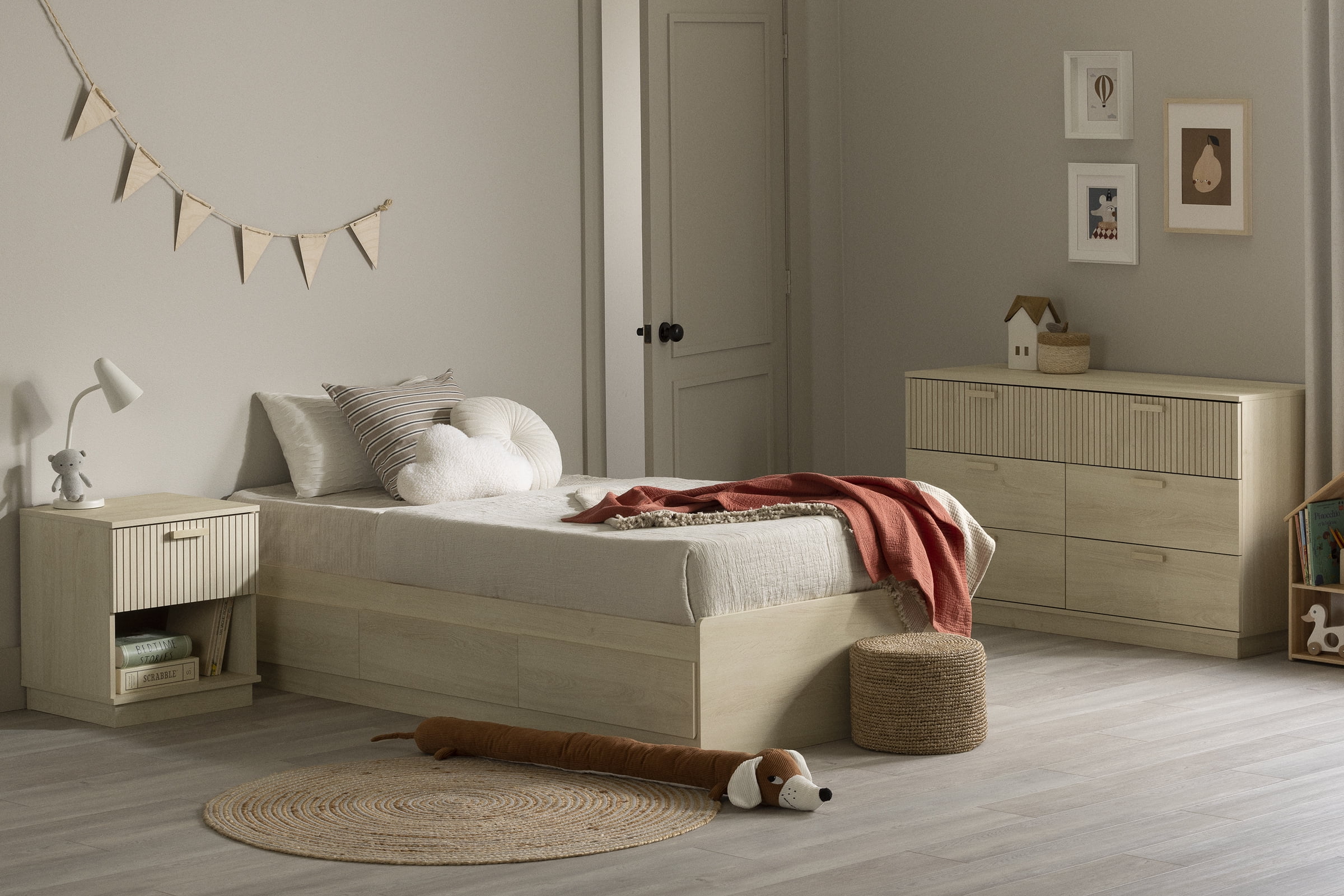 South Shore Noah 6-Drawer Dresser for Child, in Bleached Oak