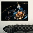 thumbnail image 1 of Design Art Orange Blue Flower with Water Drops Floral Digital Art Canvas Print, 1 of 3