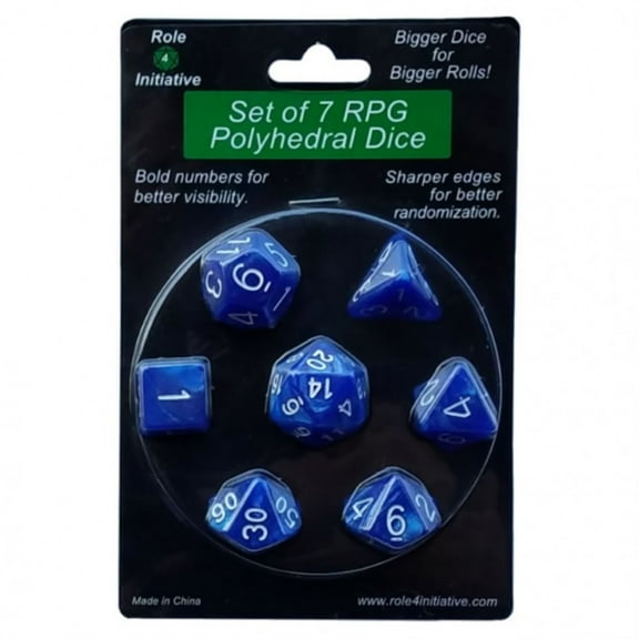 Role 4 Initiative Poly Set Marble Blue w/White (7) New