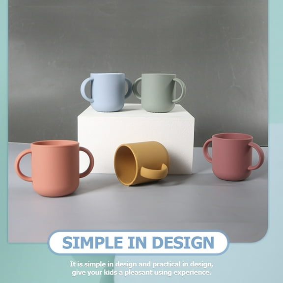 SOPOTUTU Back to School Children's Silicone Cup Trainer Cup Blue for Travel Boys Girls 1Set