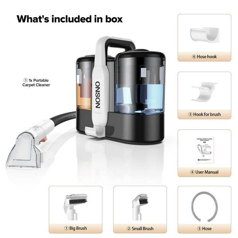 ONSON Portable Carpet Cleaner Machine, Upholstery Spot Vacuum Cleaner,  White - Walmart.com