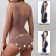 thumbnail image 2 of Body de entrenamiento de cintura para mujer, mono ajustado de cuerpo completo sin costuras con cuello redondo, Tops con control de barriga, 2 of 4