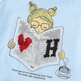 thumbnail image 4 of Bellafa Toddler Girl Short Sleeve Shirts Cotton Cartoon Graphic T-Shirts Kid Girls Crewneck Ruffle Hems Tees Tops for 3-13 Years, 4 of 7