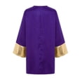 thumbnail image 5 of Hansber Kids Boys Praise Dance Top Long Sleeve Metallic Back Zipper Choir Church Worship Dance Stage Performance Tunic Top Purple 16, 5 of 6