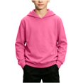 thumbnail image 3 of Children's Winter Hooded Long Sleeve Solid Color Sweatshirt Casual Loose Pullover With Hood Tops, 3 of 10