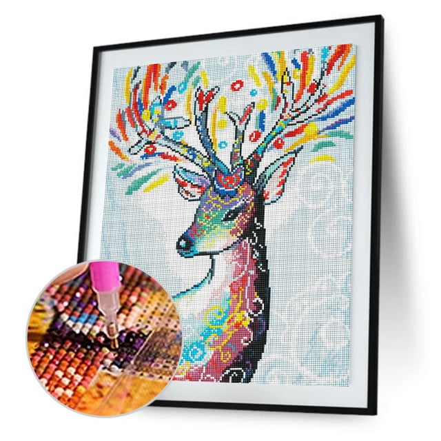 Taladro Diamante Pintura (DE2468) 5D DIY Kit de bordado de punto de cruz de alce completo (C) 30x40cm Hugtrwg Para estrenar