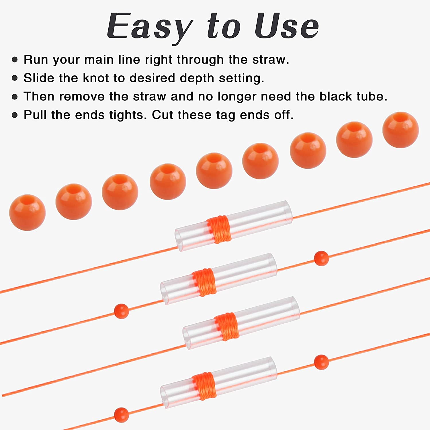 Stop Knots Pour Flotteurs De Pêche – Lot De 5, Nylon Tressé Rouge – Tube Plastique 25 Mm, Pour Fixer Les Flotteurs Sur La Ligne - 7