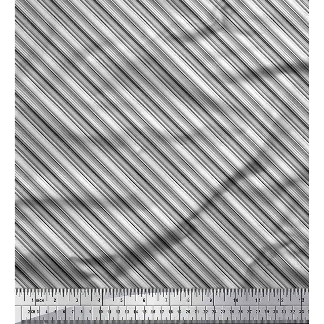 Soimoi Poly Georgette Fabric Diagonal Stripe Print Fabric by Yard 52 Inch Wide