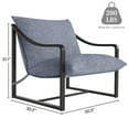 thumbnail image 2 of CazToi 2 Pack Mid Century Modern Reading Chair Plush Cushion Metal Frame Living Room Study Porch Armchair, 2 of 8
