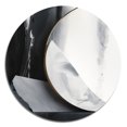 thumbnail image 2 of Designart "Harmony of Marble Black and Gold II" Abstract Marble Metal Round Art Print, 2 of 5