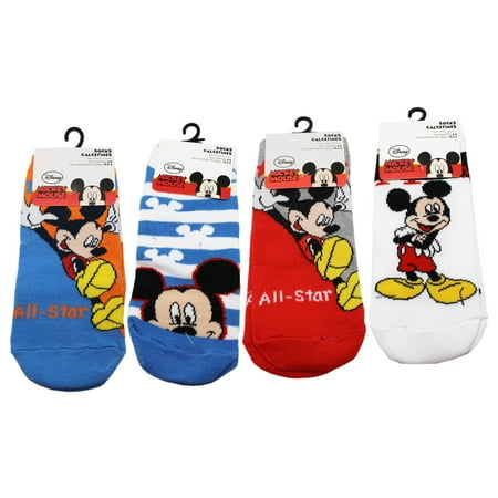 Disney's Mickey Mouse Assorted Color/Design Kid Sock Set (3 Pairs, Size 6-8)
