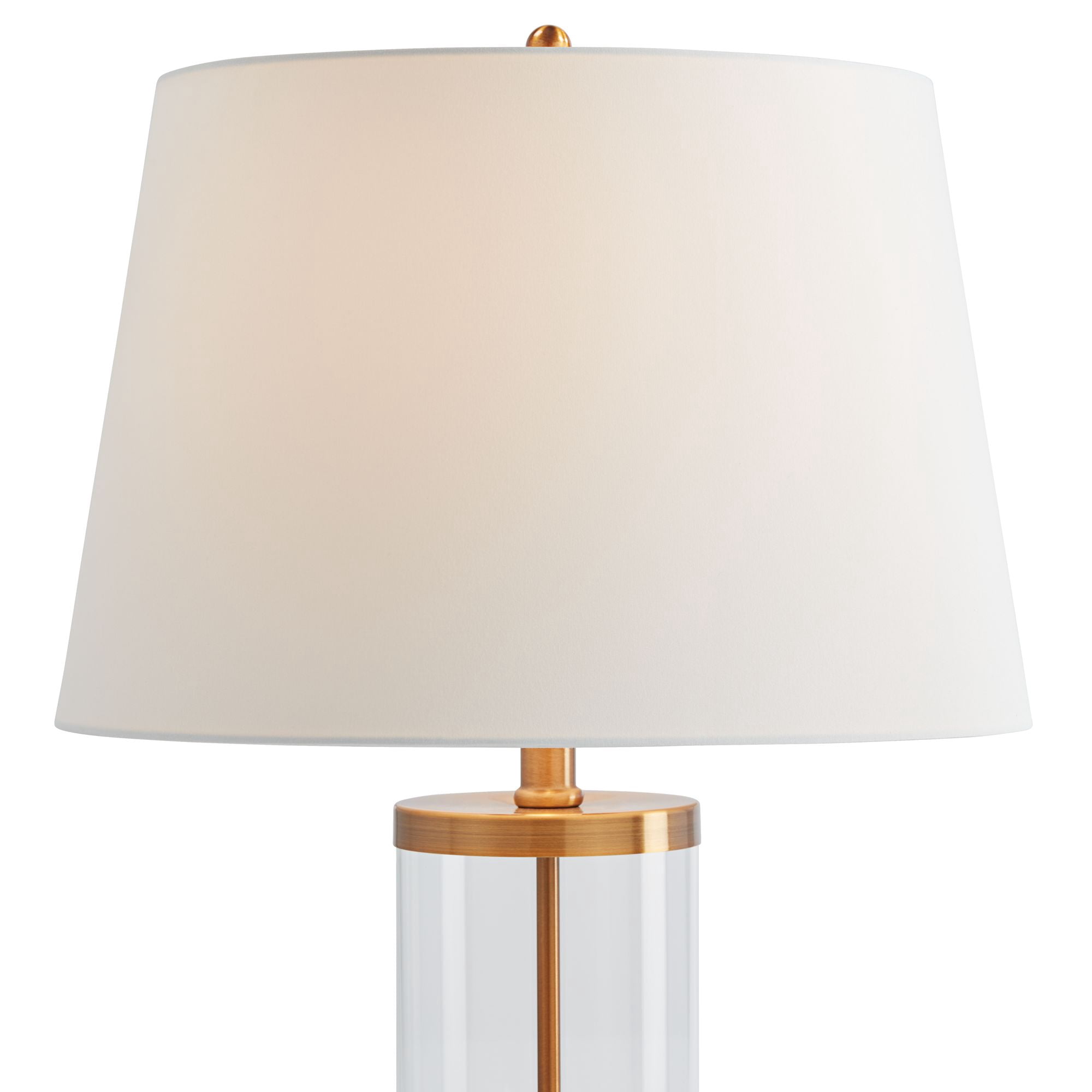 360 Lighting Coastal Table Lamp 26" High Glass Cylinder Gold Fillable White Drum Shade for Living Room Family Bedroom Bedside Nightstand