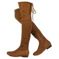 thumbnail image 3 of DREAM PAIRS Women's Fashion Faux Suede Over The Knee Thigh High Flat Boots PAULINE CAMEL Size 9.5, 3 of 7