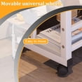 thumbnail image 7 of Portable Desk with Wheels Small Standing Desk on Wheels Adjustable Height Rolling Desks for Small Spaces, 24" Computer Desks with Storage Shelves for Home Office Study Walnut Brown, 7 of 7