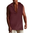 thumbnail image 1 of Aayomet Gym Tank Tops for Men Retro Casual Solid Color Lapel Vest (Red, L), 1 of 4