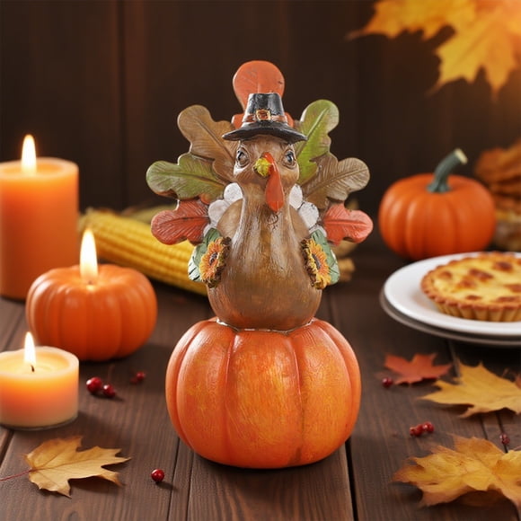 Decoraciones de mesa de pavo y calabaza de Acción de Gracias Accesorios para el hogar