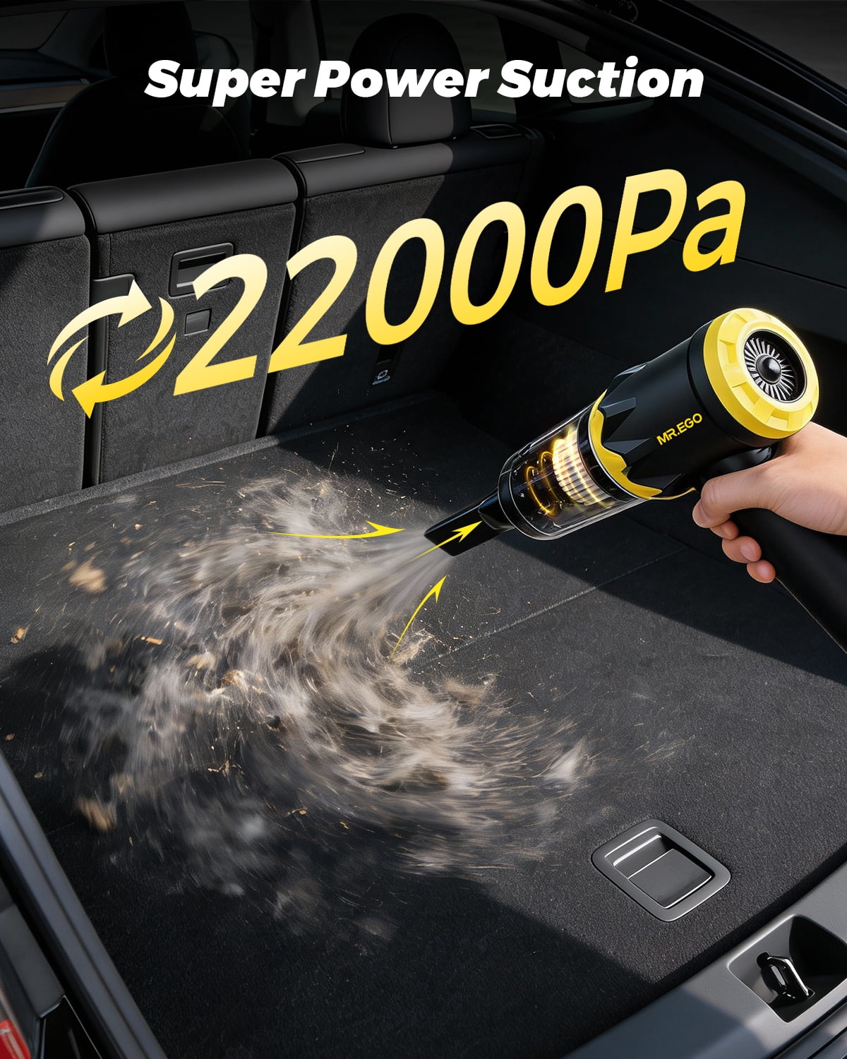 MR.EGO Handheld Car Vacuum Portable Cordless, 18500Pa Hand Held Vacuum Cleaner and Air Duster, 4-in-1 Mini Vacuum with Multi-Nozzles for Small Jobs, Car, Home, Desk, Keyboards