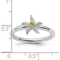 thumbnail image 5 of Solid Sterling Silver Stackable Expressions Citrine Starfish Ring - Ring Size 6.0, 5 of 8