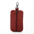 thumbnail image 2 of Genuine Leather Key Holder Wallet Men Keys Organizer Women Zipper Key Chain Case, 2 of 8