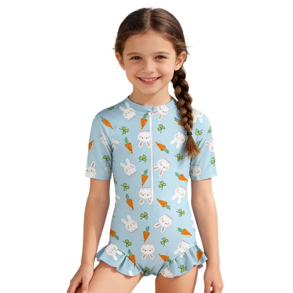 Little Girls Bathing Suits One Piece 3T Bathing Suit Girl, Girls' Stretch Swimwear for Girls Cute Swim for Kids Soft Elastic Girls’ Swimwear