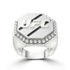 UFC Octagon Studded Ring In Sterling Silver