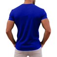 thumbnail image 4 of Men's Outdoor Solid V-Neck T-Shirt Casual Quick-Dry Breathable Moisture-Wicking Short-Sleeve Summer Active Tops,Royal Blue,XXL, 4 of 5