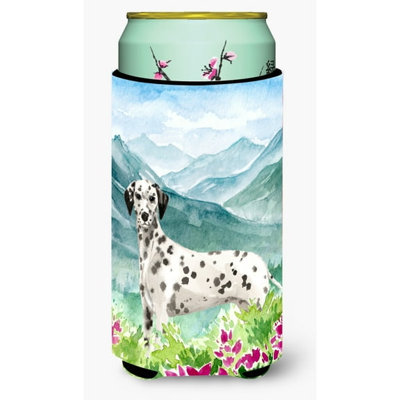 Carolines Treasures CK1980TBC Mountian Flowers Dalmatian Tall Boy Beverage Insulator Hugger  Tall Boy multicolor