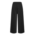 thumbnail image 3 of CLOISE Wide Leg Sweatpants Women Baggy Straight Leg Trousers Casual Petite Mid Rise Open Bottom Pants Black Y2k Elastic Waist Drawstring Solid Sweatpants Trendy Winter Long Trousers XL, 3 of 4