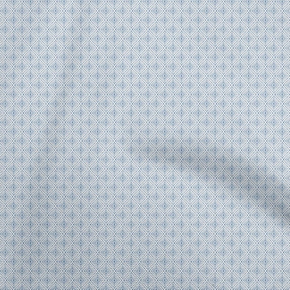 oneOone Cotton Poplin Twill Medium Blue Fabric Tribal Dress Material Fabric Print Fabric By The Yard 56 Inch Wide