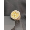 thumbnail image 4 of Pave 3.95 Cts Round Brilliant Cut Diamonds Men's Iced Out Jesus Ring In Hallmark 14K Yellow Gold, 4 of 13