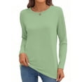 thumbnail image 2 of MOSHU 3 Pack T Shirts for Women Crew Neck Long Sleeve Womens shirts Casual Loose Fit Fall Tops, 2 of 8