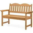thumbnail image 1 of QinaQin Banca de jardín para 2 personas de poly lumber con diseño de listones, loveseat para patio, porche, parque o jardín, 1 of 6