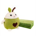 thumbnail image 1 of Set de almohada y manta de viaje de peluche para niños YUDONG verde, 1 of 6