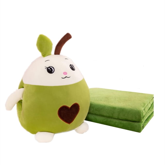 Set de almohada y manta de viaje de peluche para niños YUDONG verde