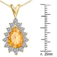 thumbnail image 4 of Mauli Jewels Engagement Necklace Women 1.55 Carat Diamond And Pear Shape Citrine Gemstone Pendant 4 Prong-Setting 10K Solid Rose White & Yellow Gold With 18 Chain|Silver Chain, 4 of 4