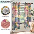 thumbnail image 3 of Yayeee Window Curtains Light Filtering 63"x42" Grommet Panel Pair Home Living Room Decor, Green Floral Wave, 3 of 7