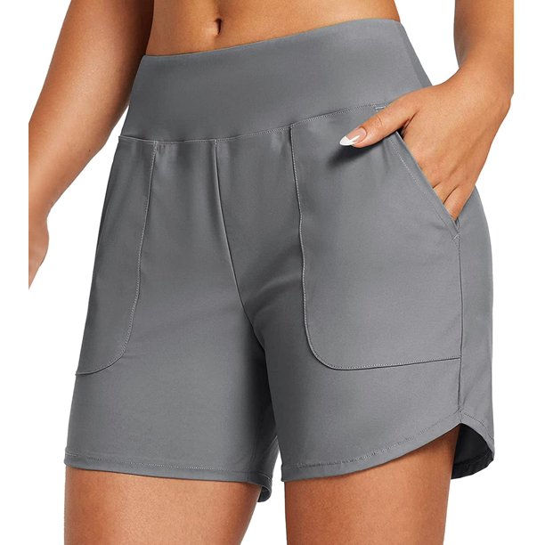 DabuLiu Swim Shorts Women Tummy Control High Waisted Boy Shorts Boyleg