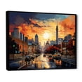 thumbnail image 2 of Designart "Atlanta Popart horizon VI" Cityscapes Floater Framed Canvas Print, 2 of 7