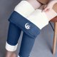 thumbnail image 1 of Leggings de lana de cordero gruesa para mujer, pantalones largos con estampado pequeño y forro polar añadido, pantalones de poliéster para mujer, 1 of 9