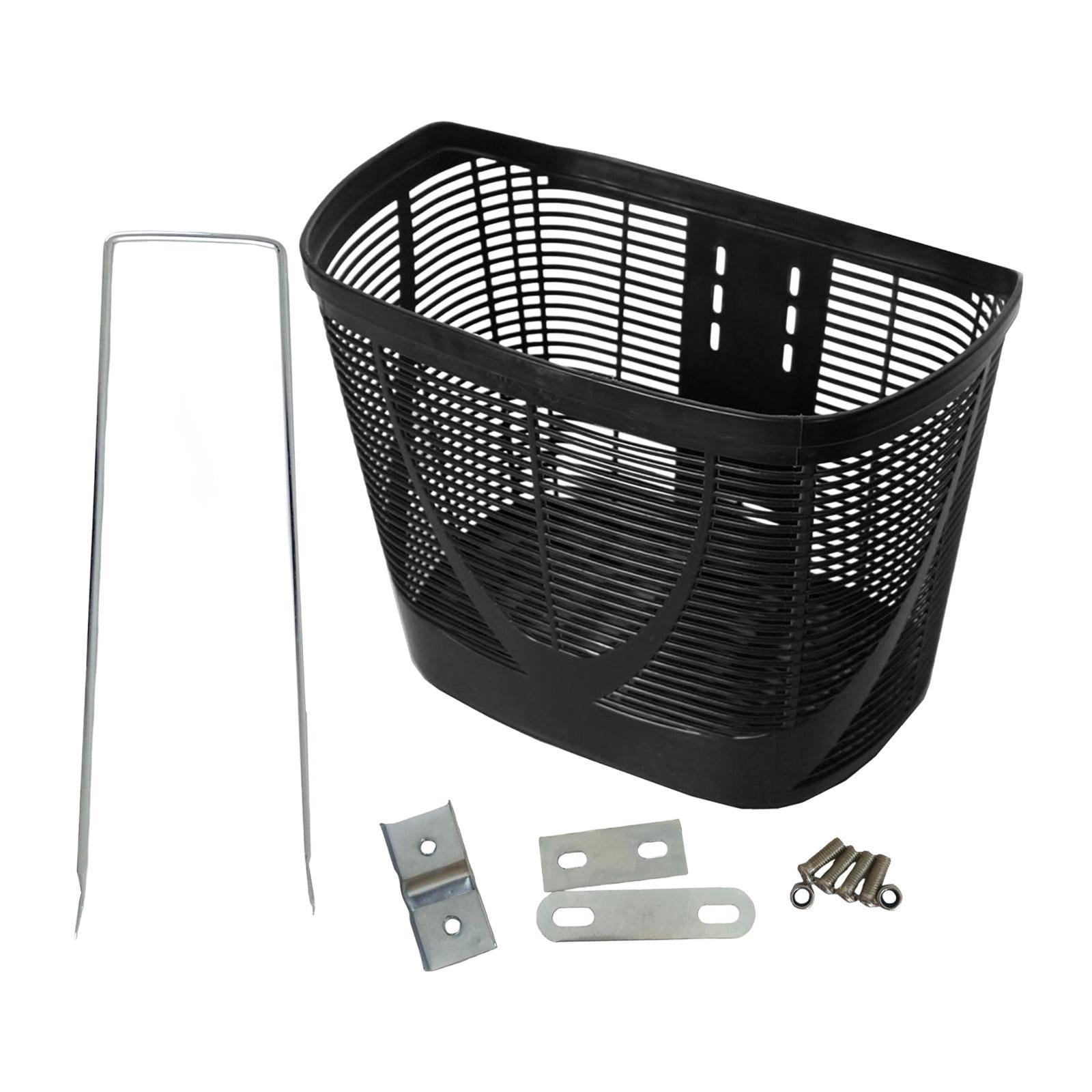 Luwecf Front Basket, Easy-to-mount Storage Basket for Travel, Shopping, Mountain Bikes Black